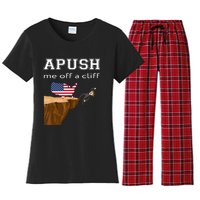 Apush Me Off A Cliff 2024 Ap Exam For Students Funny Trendy Women's Flannel Pajama Set