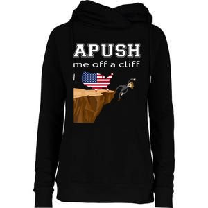 Apush Me Off A Cliff 2024 Ap Exam For Students Funny Trendy Womens Funnel Neck Pullover Hood