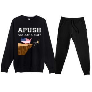 Apush Me Off A Cliff 2024 Ap Exam For Students Funny Trendy Premium Crewneck Sweatsuit Set