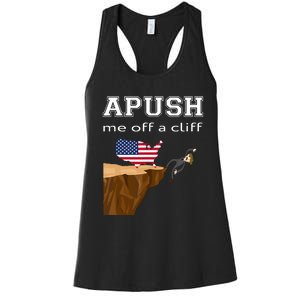 Apush Me Off A Cliff 2024 Ap Exam For Students Funny Trendy Women's Racerback Tank