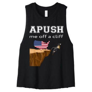 Apush Me Off A Cliff 2024 Ap Exam For Students Funny Trendy Women's Racerback Cropped Tank