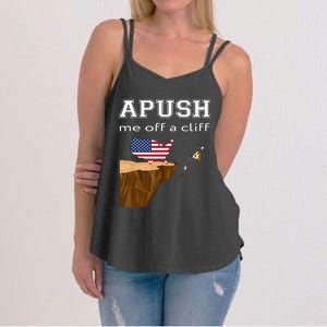 Apush Me Off A Cliff 2024 Ap Exam For Students Funny Trendy Women's Strappy Tank