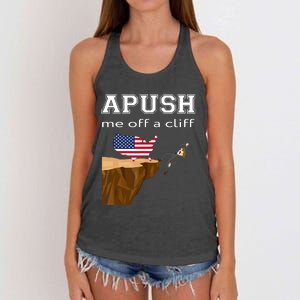 Apush Me Off A Cliff 2024 Ap Exam For Students Funny Trendy Women's Knotted Racerback Tank