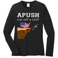 Apush Me Off A Cliff 2024 Ap Exam For Students Funny Trendy Ladies Long Sleeve Shirt