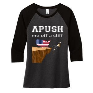 Apush Me Off A Cliff 2024 Ap Exam For Students Funny Trendy Women's Tri-Blend 3/4-Sleeve Raglan Shirt