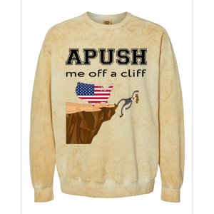 Apush Me Off A Cliff 2024 Ap Exam For Students Funny Trendy Colorblast Crewneck Sweatshirt