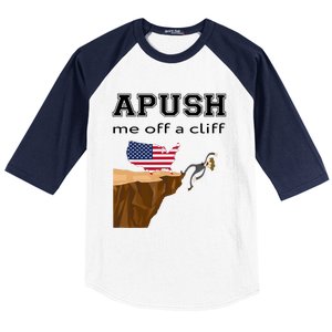 Apush Me Off A Cliff 2024 Ap Exam For Students Funny Trendy Baseball Sleeve Shirt