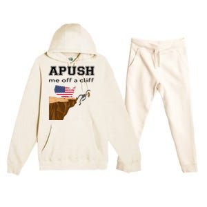 Apush Me Off A Cliff 2024 Ap Exam For Students Funny Trendy Premium Hooded Sweatsuit Set