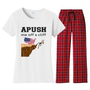 Apush Me Off A Cliff 2024 Ap Exam For Students Funny Trendy Women's Flannel Pajama Set