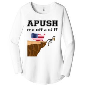 Apush Me Off A Cliff 2024 Ap Exam For Students Funny Trendy Women's Perfect Tri Tunic Long Sleeve Shirt