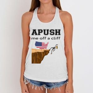 Apush Me Off A Cliff 2024 Ap Exam For Students Funny Trendy Women's Knotted Racerback Tank