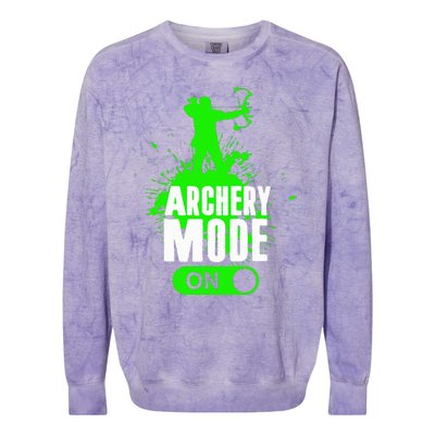 Archery Mode On Cool Hunting Bow Arrow Archer Colorblast Crewneck Sweatshirt