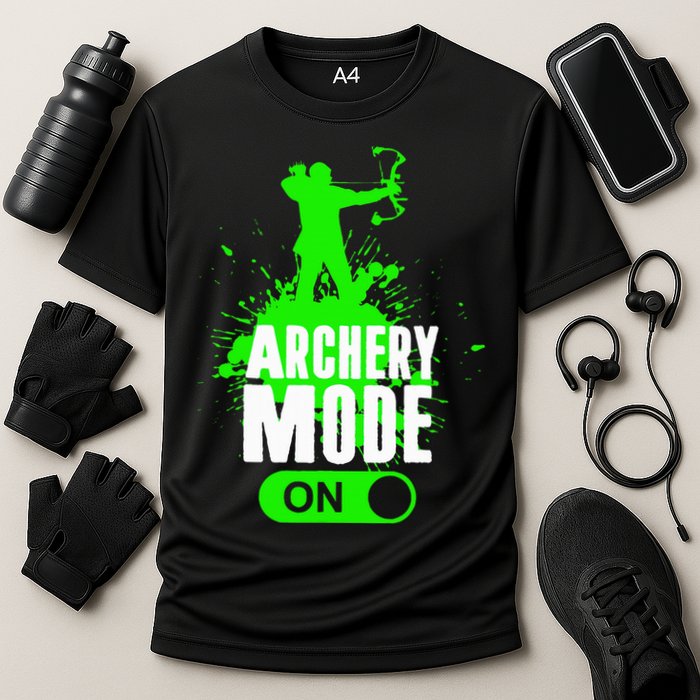 Archery Mode On Cool Hunting Bow Arrow Archer Cooling Performance Crew T-Shirt