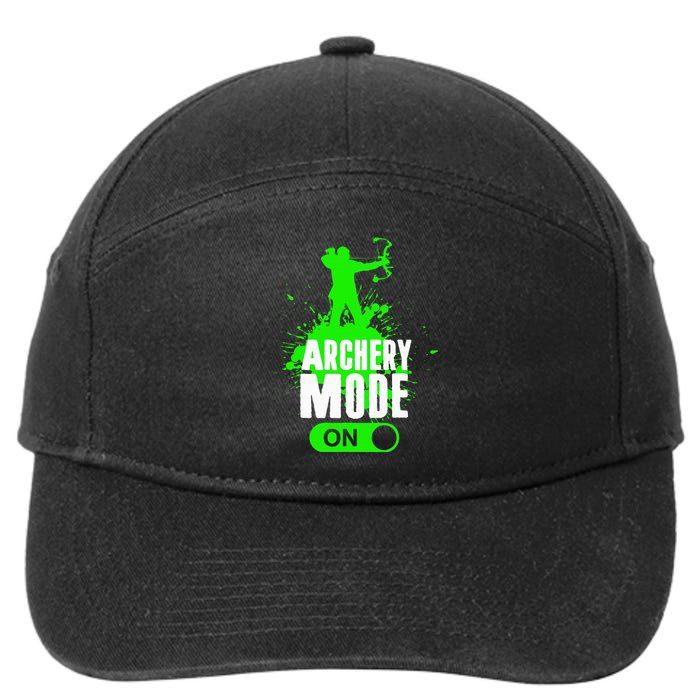 Archery Mode On Cool Hunting Bow Arrow Archer 7-Panel Snapback Hat