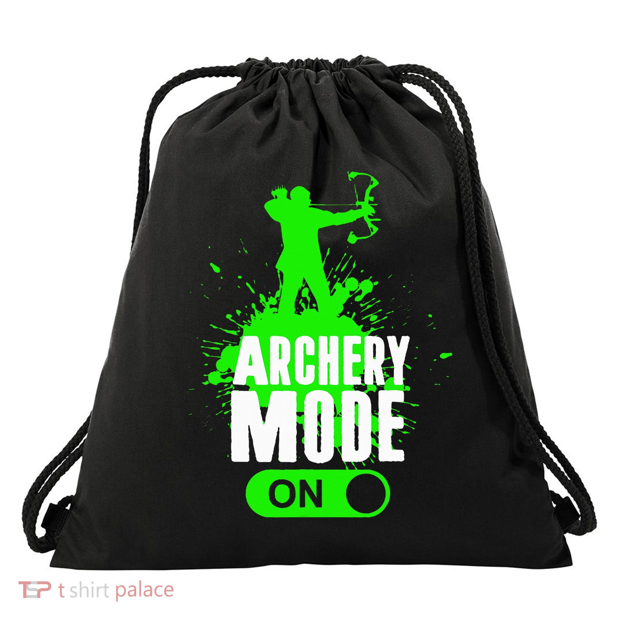 Archery Mode On Cool Hunting Bow Arrow Archer Drawstring Bag
