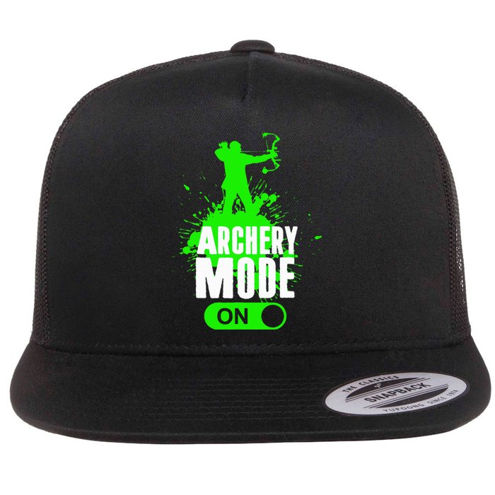 Archery Mode On Cool Hunting Bow Arrow Archer Flat Bill Trucker Hat