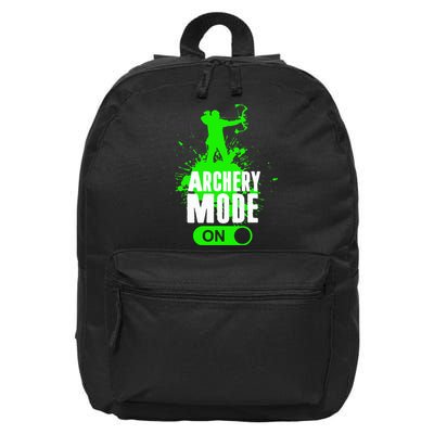 Archery Mode On Cool Hunting Bow Arrow Archer 16 in Basic Backpack