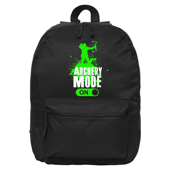 Archery Mode On Cool Hunting Bow Arrow Archer 16 in Basic Backpack