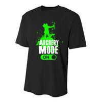 Archery Mode On Cool Hunting Bow Arrow Archer Youth Performance Sprint T-Shirt