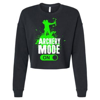 Archery Mode On Cool Hunting Bow Arrow Archer Cropped Pullover Crew