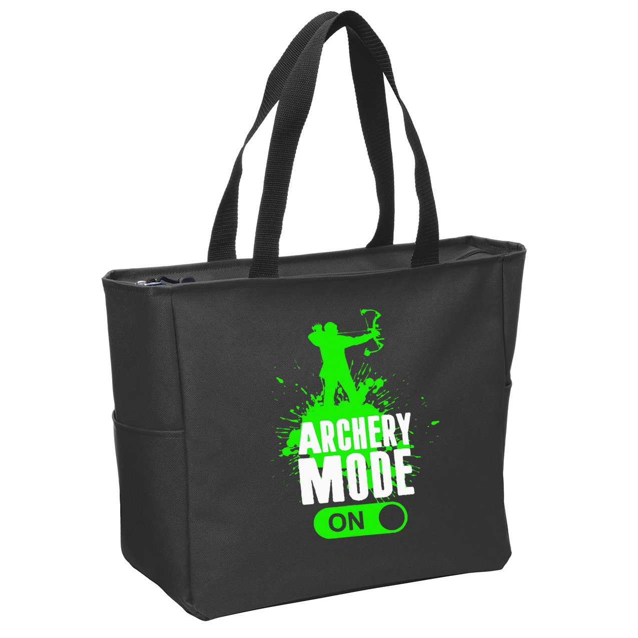 Archery Mode On Cool Hunting Bow Arrow Archer Zip Tote Bag