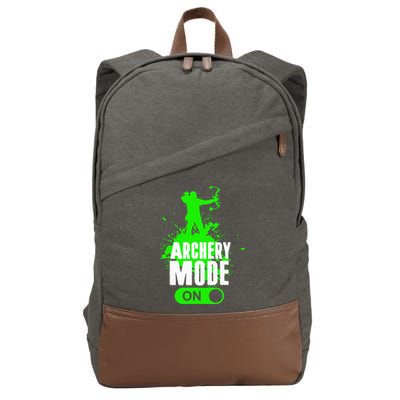 Archery Mode On Cool Hunting Bow Arrow Archer Cotton Canvas Backpack