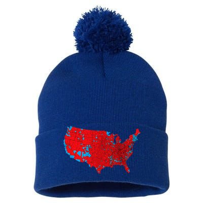 Accurate Map Of 2024 Election Results Pom Pom 12in Knit Beanie