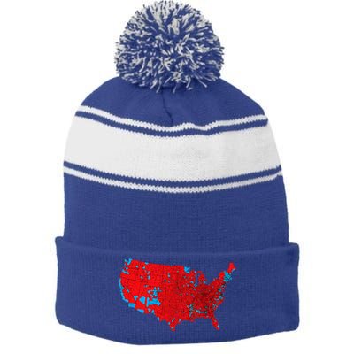 Accurate Map Of 2024 Election Results Stripe Pom Pom Beanie