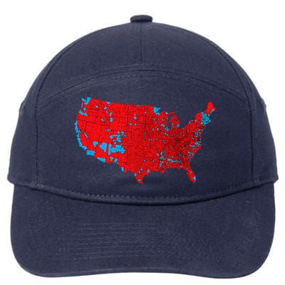 Accurate Map Of 2024 Election Results 7-Panel Snapback Hat