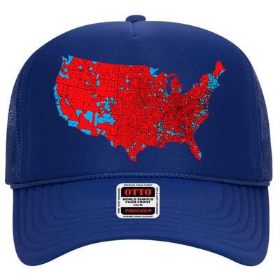 Accurate Map Of 2024 Election Results High Crown Mesh Back Trucker Hat