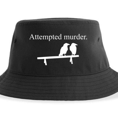 Attempted Murder Of Crows Funny Sustainable Bucket Hat