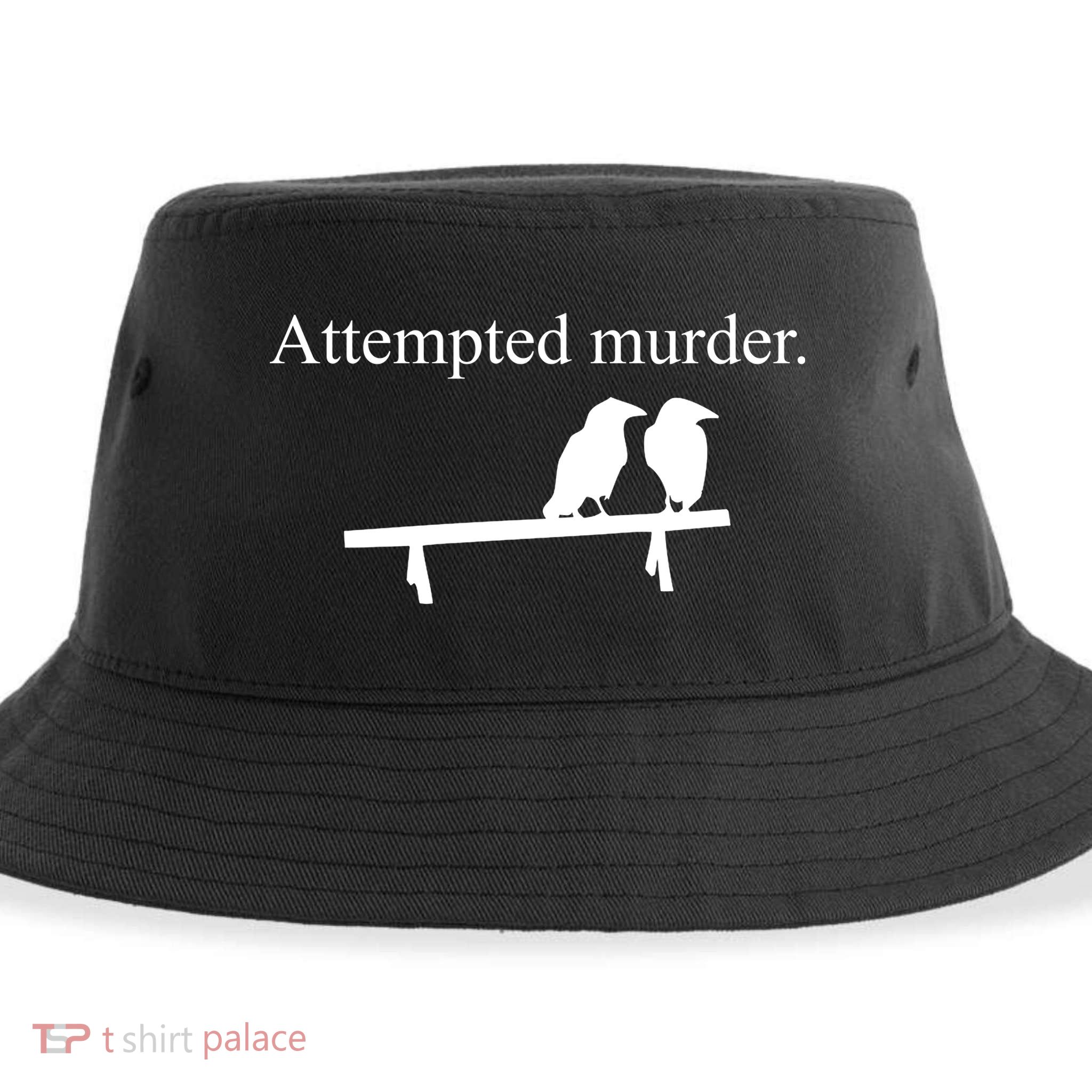 Attempted Murder Of Crows Funny Sustainable Bucket Hat