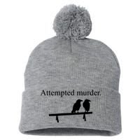 Attempted Murder Of Crows Funny Pom Pom 12in Knit Beanie