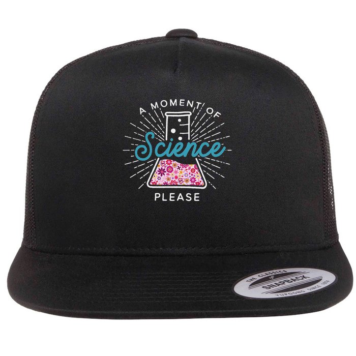 A Moment Of Science Please Scientist Science Teacher Gift Flat Bill Trucker Hat