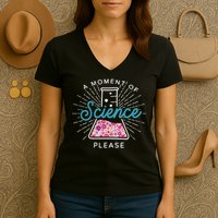 A Moment Of Science Please Scientist Science Teacher Gift Women's V-Neck T-Shirt