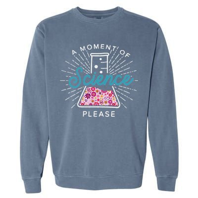 A Moment Of Science Please Scientist Science Teacher Gift Garment-Dyed Sweatshirt
