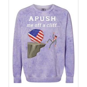 Apush Me Off A Cliff 2024 Ap Exam For Students Funny Trendy Colorblast Crewneck Sweatshirt