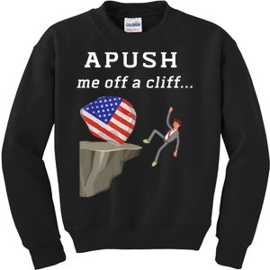 Apush Me Off A Cliff 2024 Ap Exam For Students Funny Trendy Kids Sweatshirt