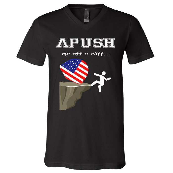 Apush Me Off A Cliff 2024 Ap Exam For Students V-Neck T-Shirt