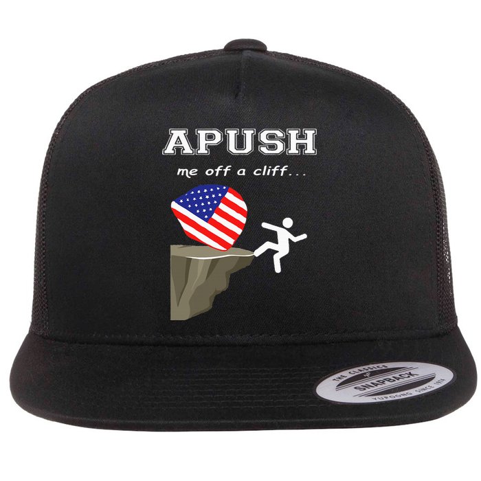 Apush Me Off A Cliff 2024 Ap Exam For Students Flat Bill Trucker Hat