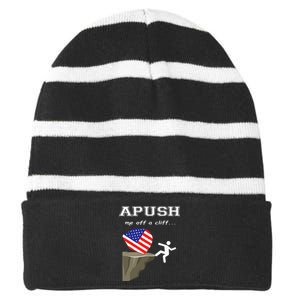 Apush Me Off A Cliff 2024 Ap Exam For Students Striped Beanie with Solid Band