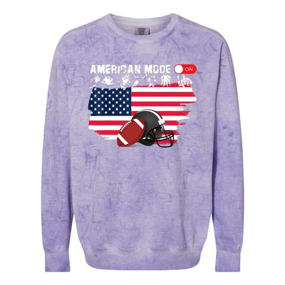 American Mode ON, American Football Colorblast Crewneck Sweatshirt