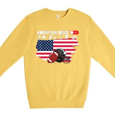 American Mode ON, American Football Premium Crewneck Sweatshirt