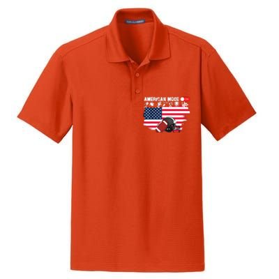 American Mode ON, American Football Dry Zone Grid Polo