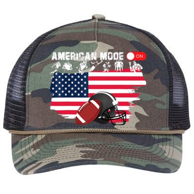 American Mode ON, American Football Retro Rope Trucker Hat Cap