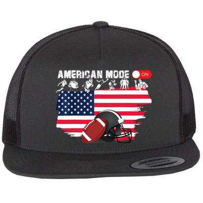 American Mode ON, American Football Flat Bill Trucker Hat