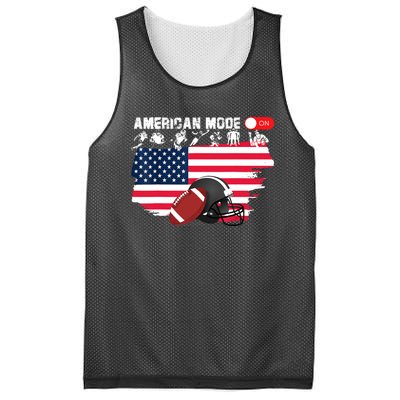 American Mode ON, American Football Mesh Reversible Basketball Jersey Tank