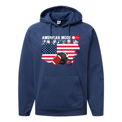 American Mode ON, American Football Performance Fleece Hoodie