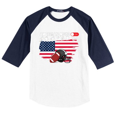 American Mode ON, American Football Baseball Sleeve Shirt