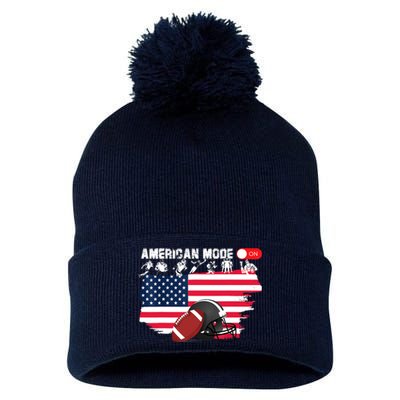 American Mode ON, American Football Pom Pom 12in Knit Beanie